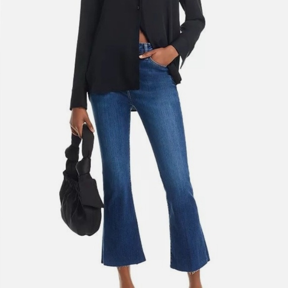 NWT Frame Le Crop Mini Boot Raw Edge Jean in Lupine Size 26